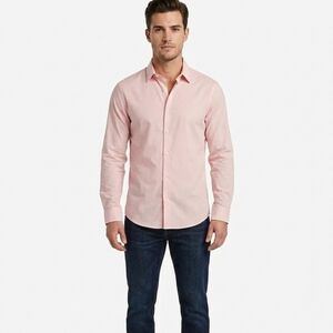 Express NWT 1MX Extra Slim Fit Pink Dress Shirt Button Up M 100% Cotton Office